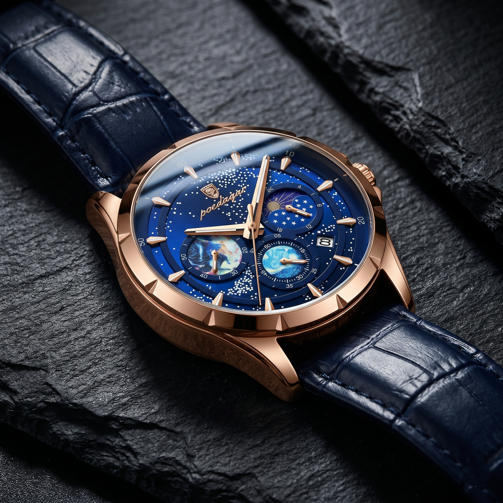Reloj de lujo casual - Tono azul estelar rose gold
