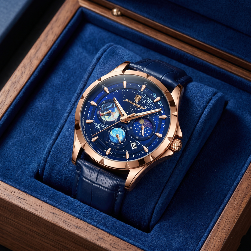 Reloj de lujo casual - Tono azul estelar rose gold