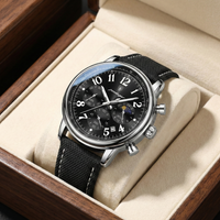 Reloj cronografo depotivo - negro y acero