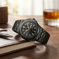 Reloj de lujo minimalista - tono negro total