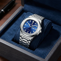 Reloj de lujo minimalista - tono azul y acero