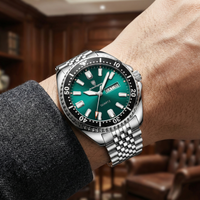 Reloj premiun de lujo - esmeralda y plata