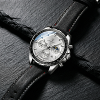 Reloj de lujo deportivo cronografo - Tono acero y negro