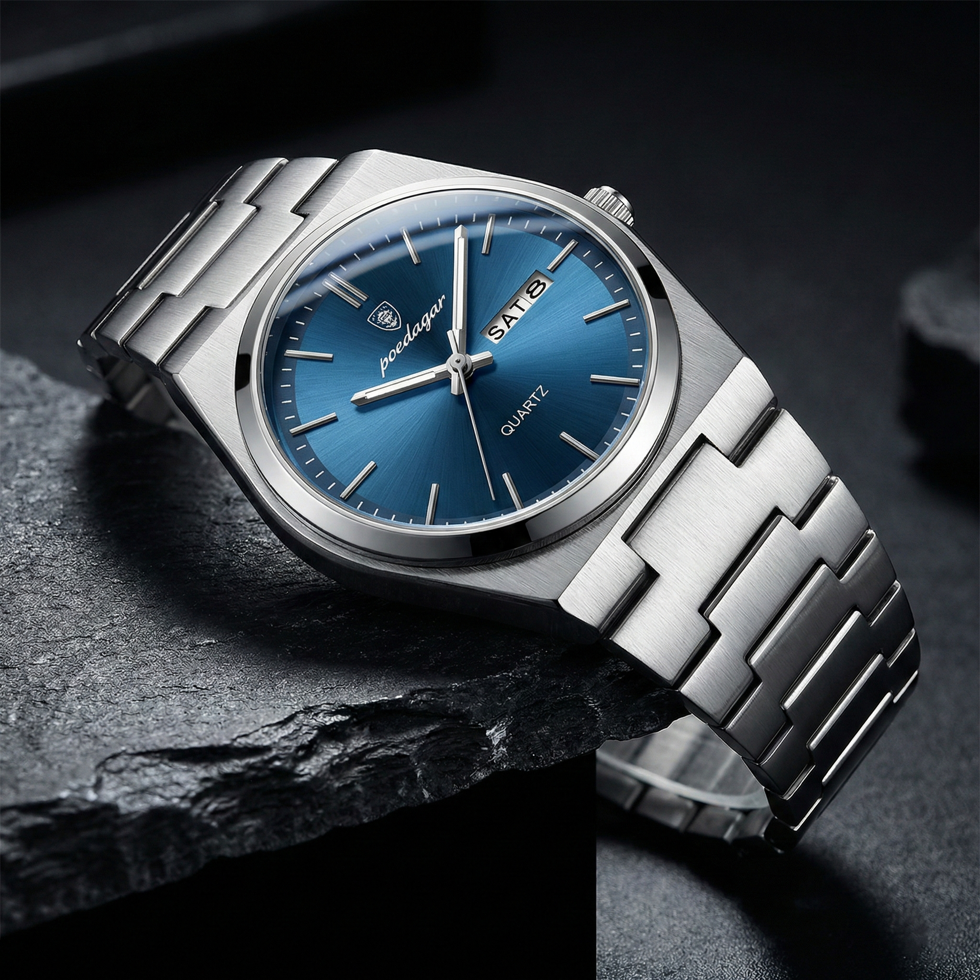 Reloj de lujo ejecutivo - tono azul y acero