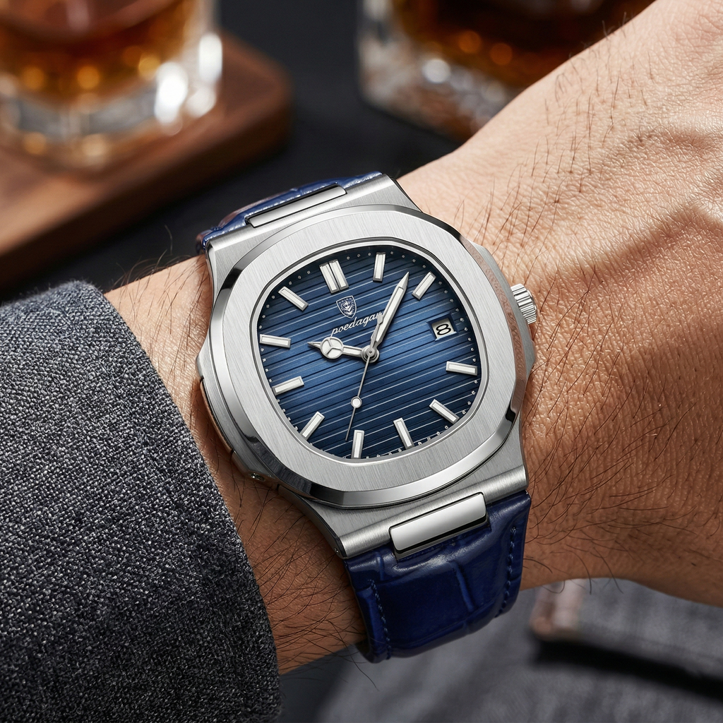 Reloj de lujo minimalista - tono azul total