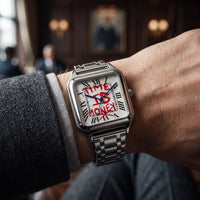 Reloj old money - Tono acero y blanco - tematica TIME IS MONEY