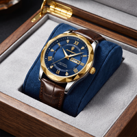 Reloj de lujo ejecutivo – tono cuero y azul
