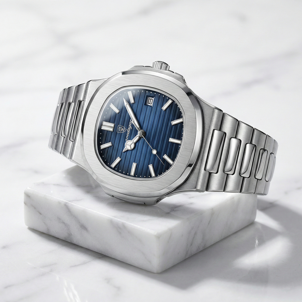 Reloj de lujo minimalista – Tono azul y acero