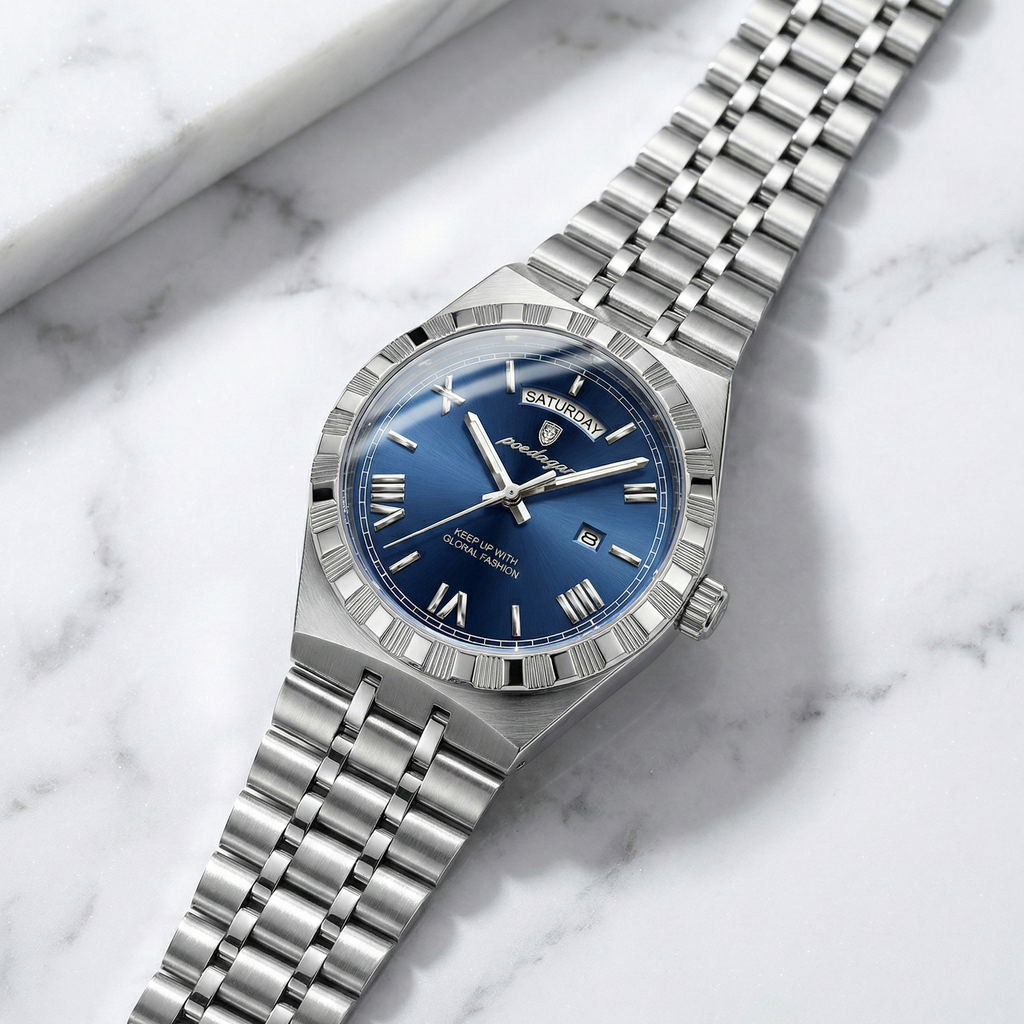 Reloj de lujo premium - tono acero y azul