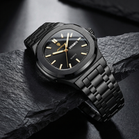 Reloj de lujo minimalista - tono negro total
