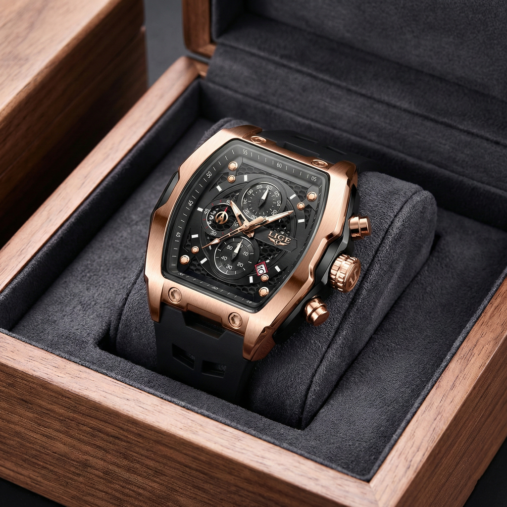Reloj depotivo premiun  - tono negro y rose gold - richard mille inspired