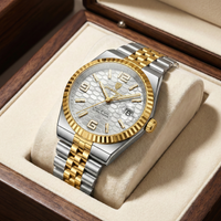 Reloj premiun ejecutivo - Tono acero oro y blanco