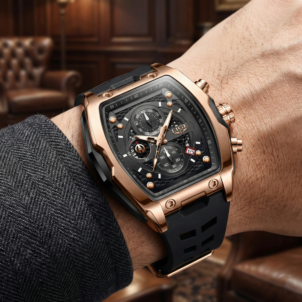 Reloj depotivo premiun  - tono negro y rose gold - richard mille inspired