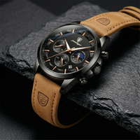 Reloj deportivo cronografo - tono negro y rose gold
