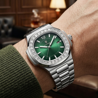 Reloj de lujo premiun - tono acero y verde