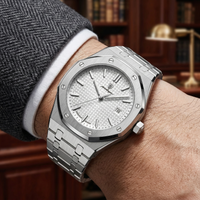 Reloj de lujo ejecutivo - tono acero y blanco