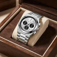 Reloj ejecutivo cronografo - tono negro y acero panda