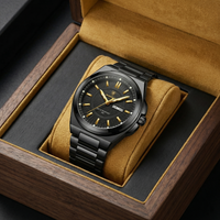 Reloj premiun deportivo - tono negro y oro