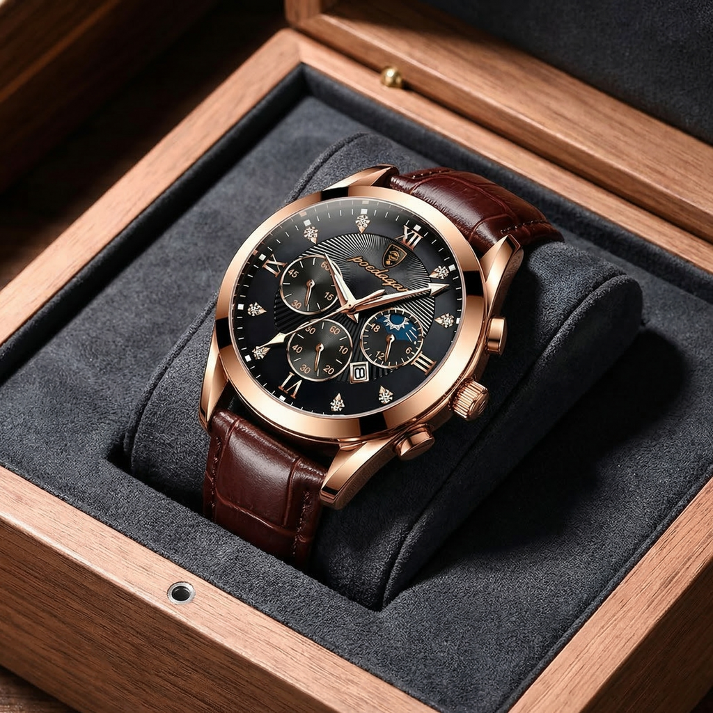 Reloj casual - Tono cafe y rose gold - Classic sport
