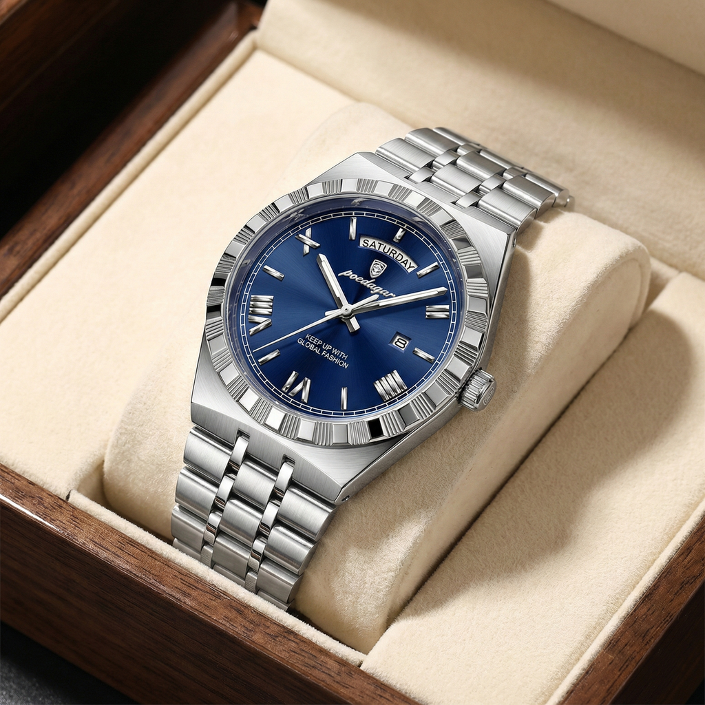 Reloj de lujo premium - tono acero y azul