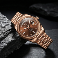Reloj de lujo - Tono rosegold chocolate - daydate inspired