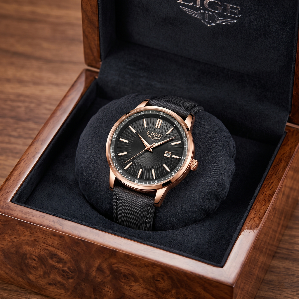 Reloj elegante premiun - Tono negro y rosegold