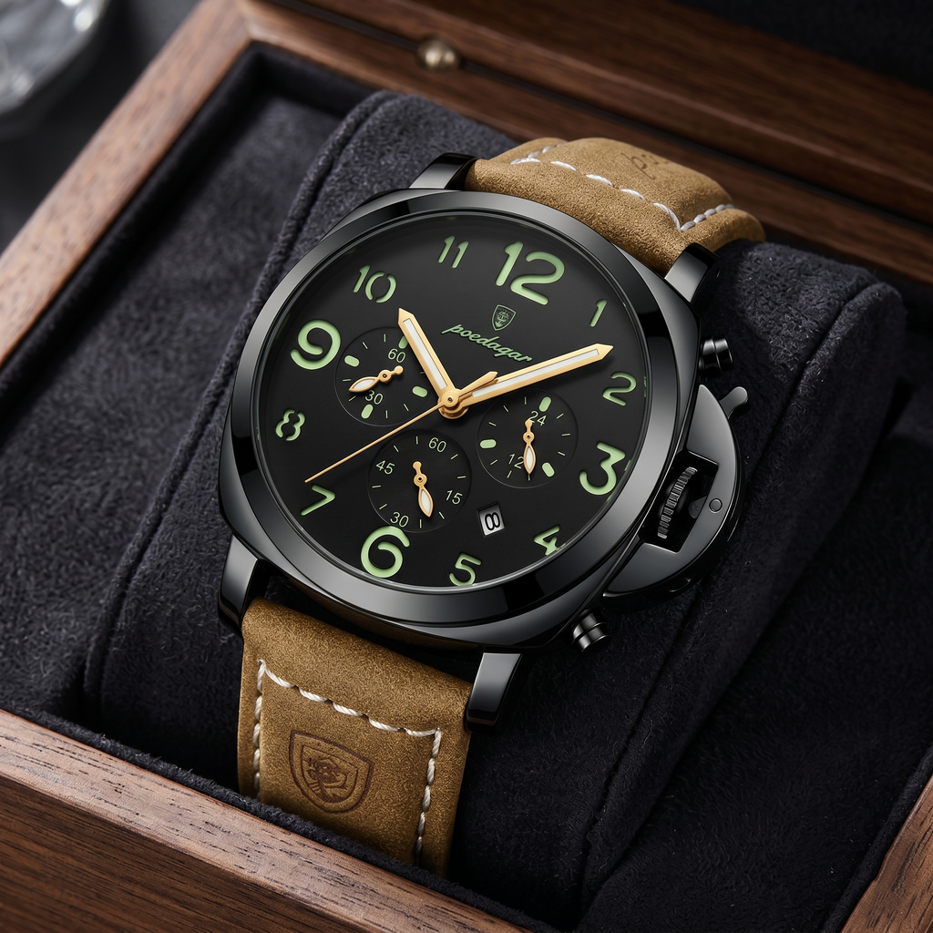 Reloj de lujo militar  - Tono negro y cafe