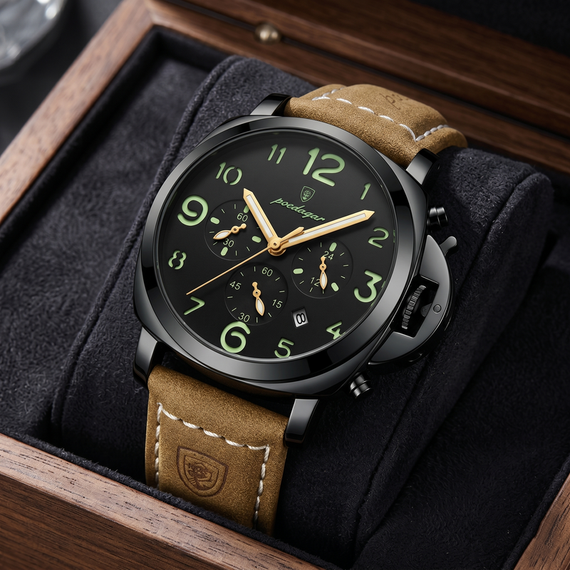Reloj de lujo militar  - Tono negro y cafe