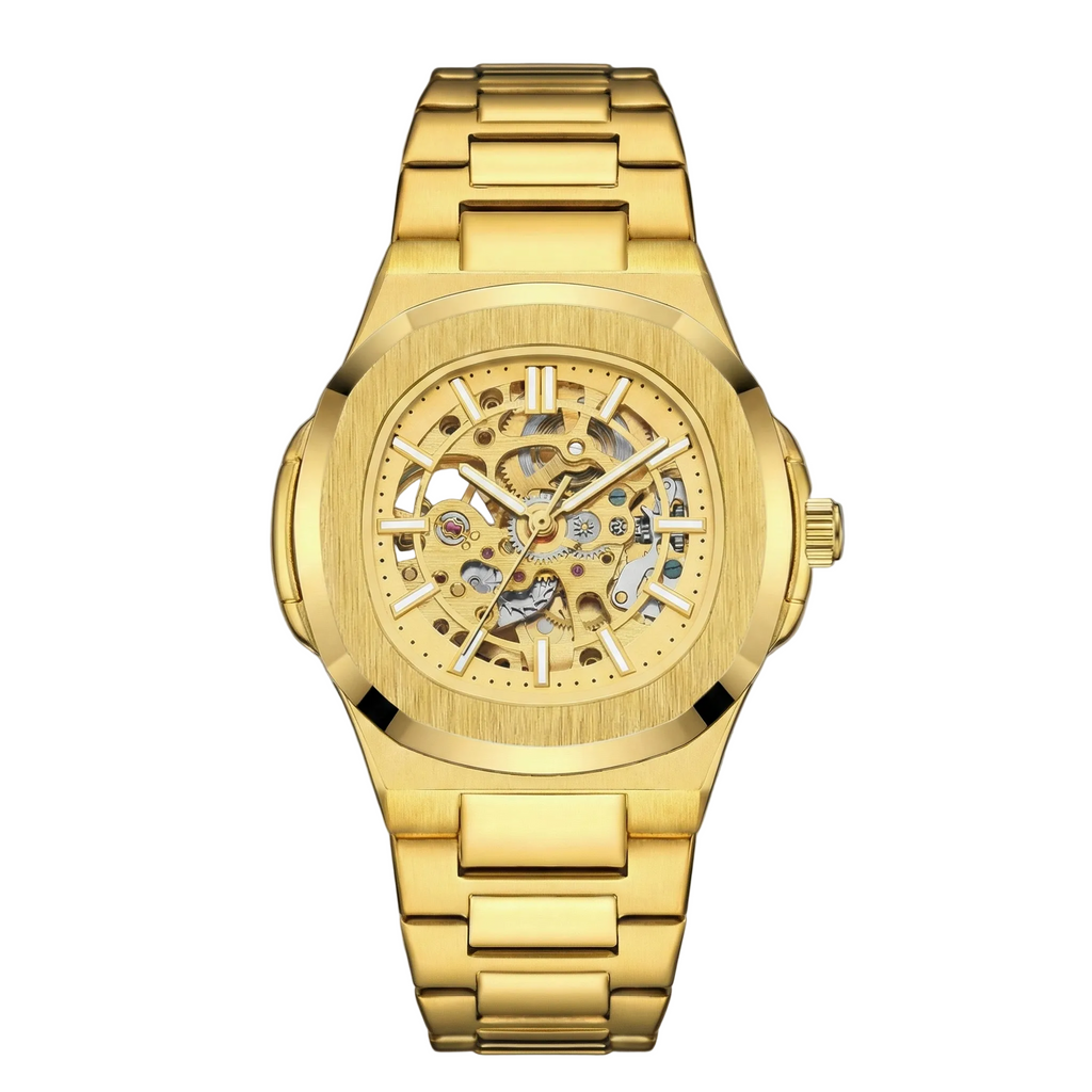 Reloj automático ESKELETON - Tono full gold - nautilus inspired