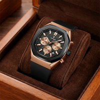 Reloj cronografo deportivo - tono negro y rose gold