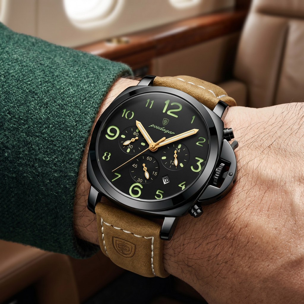 Reloj de lujo militar  - Tono negro y cafe