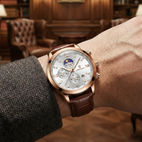 Reloj deportivo de lujo cronografo - cafe y rose gold