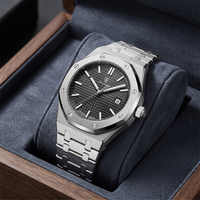 Reloj de lujo ejecutivo - tono acero y negro