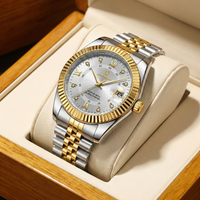 Reloj de lujo premium - tono blanco y acero dorado