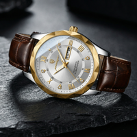 Reloj de lujo ejecutivo – tono cuero y blanco