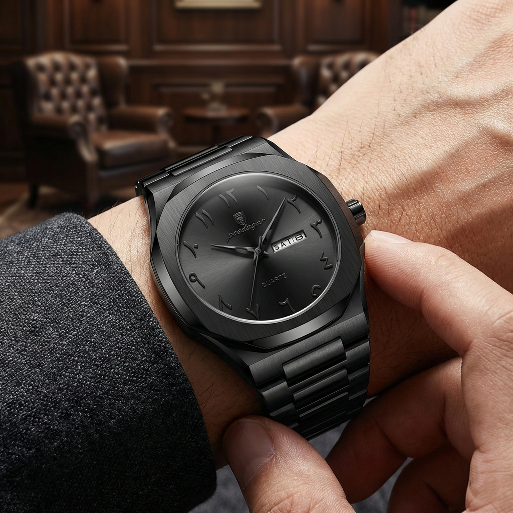Reloj de lujo arabe - Negro total