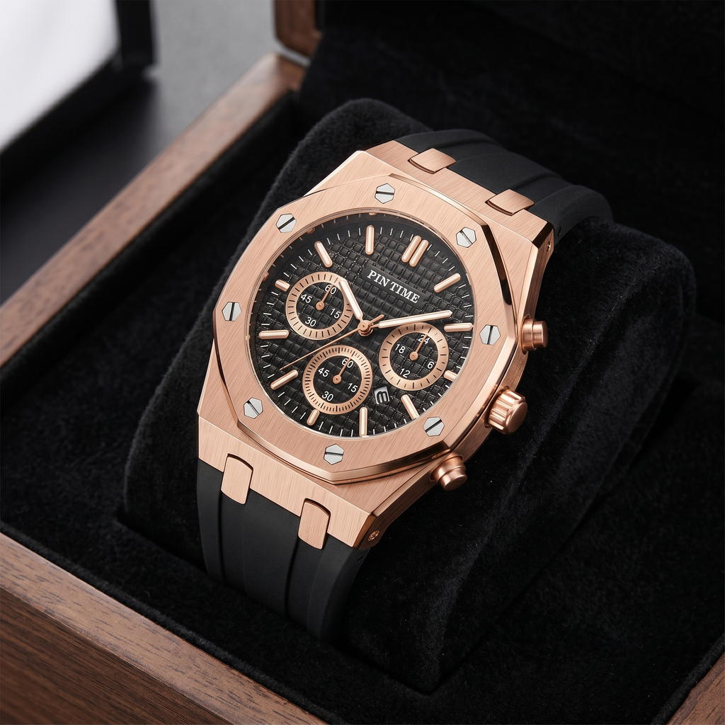 Reloj deportivo - Tono negro y rosegold