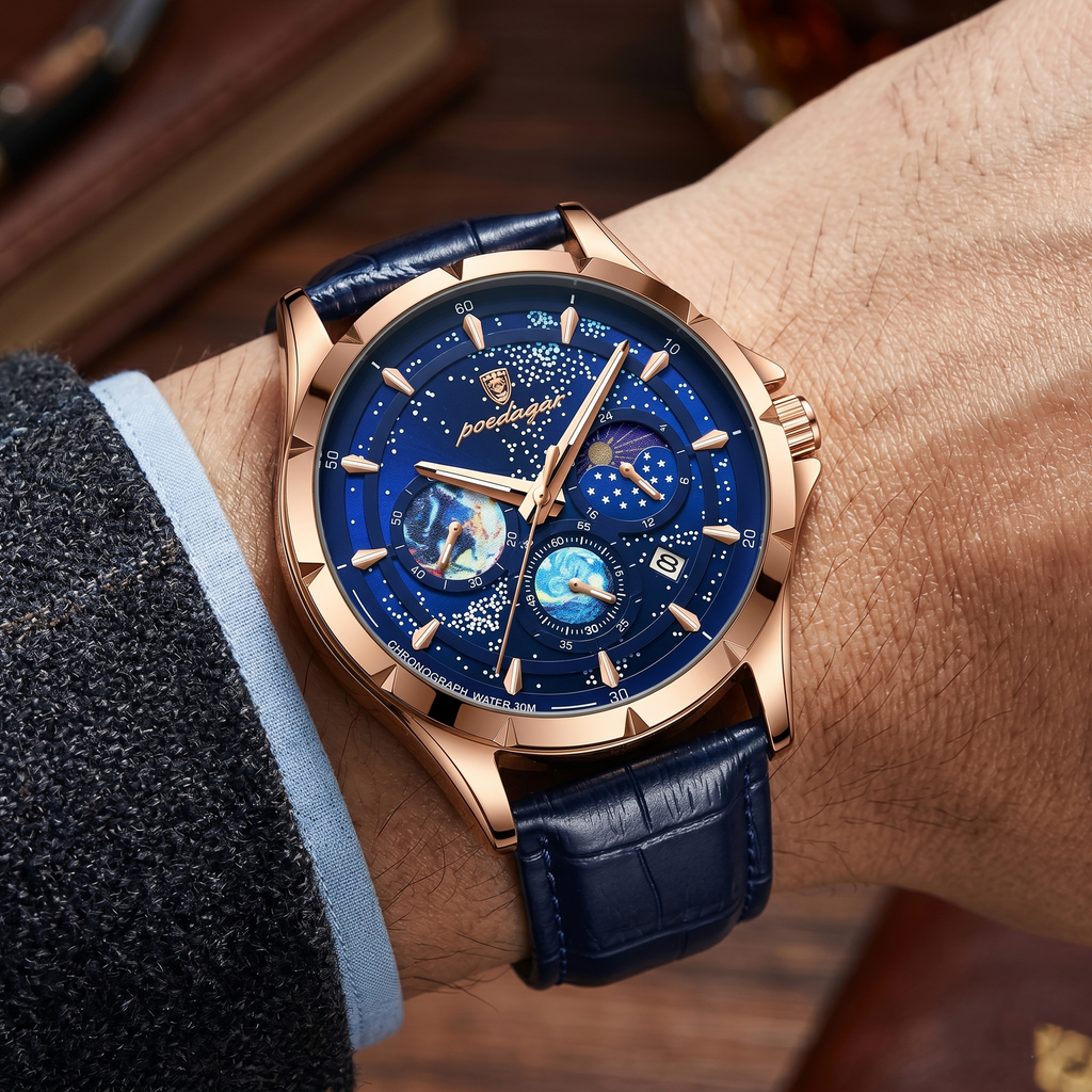 Reloj de lujo casual - Tono azul estelar rose gold