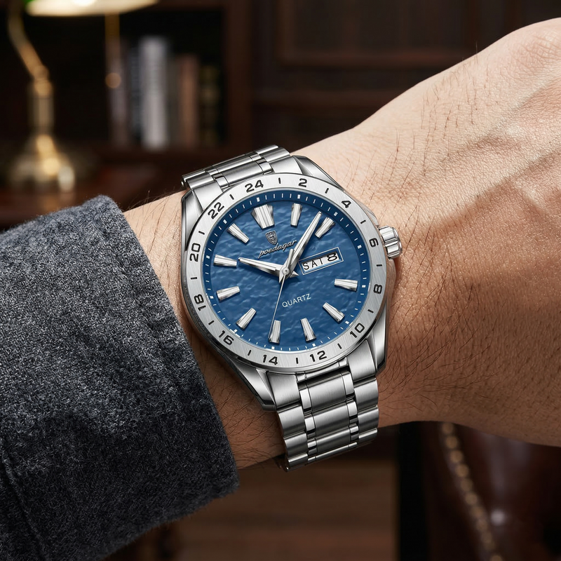 Reloj de lujo - Tono azul y acero -  explorer II inspired