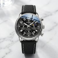 Reloj cronografo depotivo - negro y acero