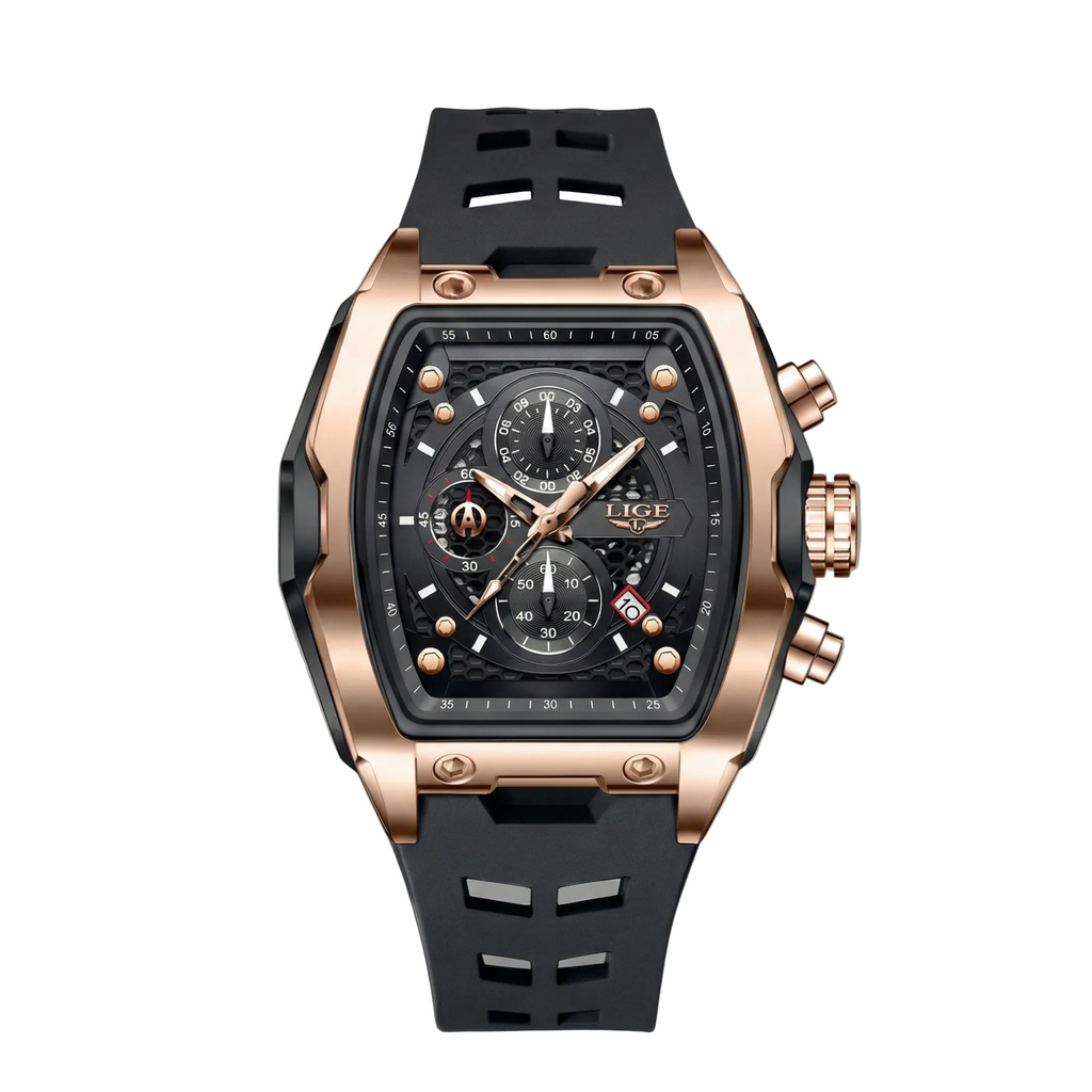 Reloj depotivo premiun  - tono negro y rose gold - richard mille inspired