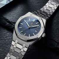 Reloj de lujo ejecutivo - tono acero y azul oceano – oak inspired