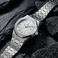 Reloj de lujo ejecutivo - tono acero y blanco