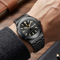 Reloj de lujo minimalista - tono negro total