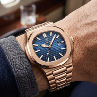 Reloj de lujo minimalista - tono azul y rose gold