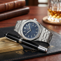 Reloj de lujo ejecutivo - tono acero y azul oceano – oak inspired