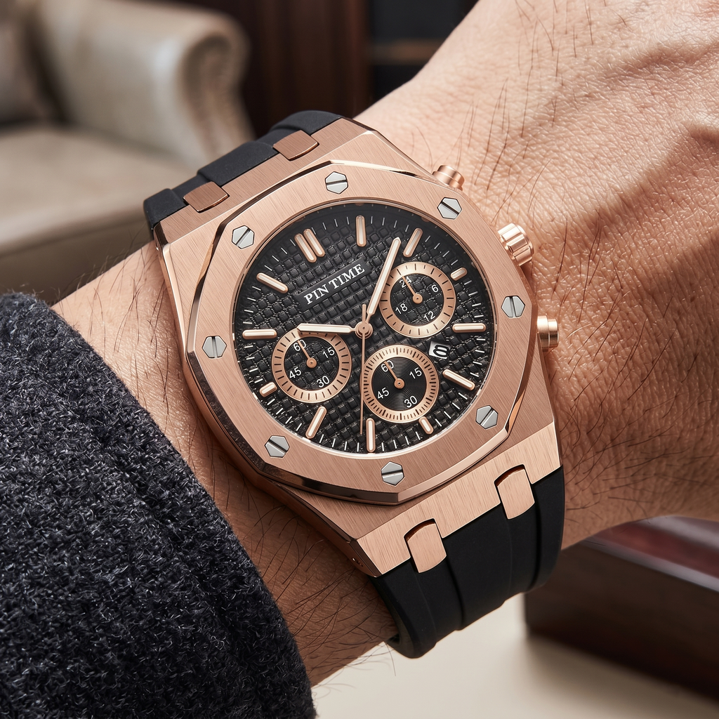 Reloj deportivo - Tono negro y rosegold