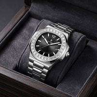 Reloj de lujo premiun - tono acero y negro