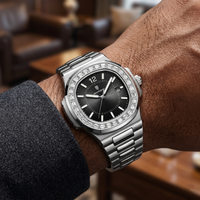 Reloj de lujo premiun - tono acero y negro