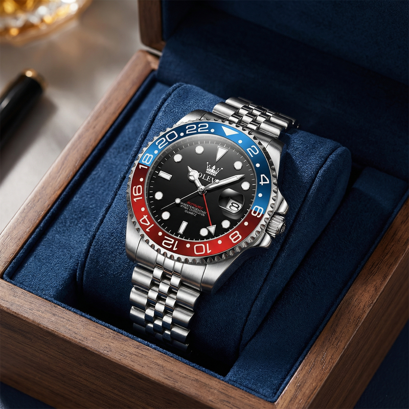 Reloj premiun de lujo - Tono acero bisel PEPSI